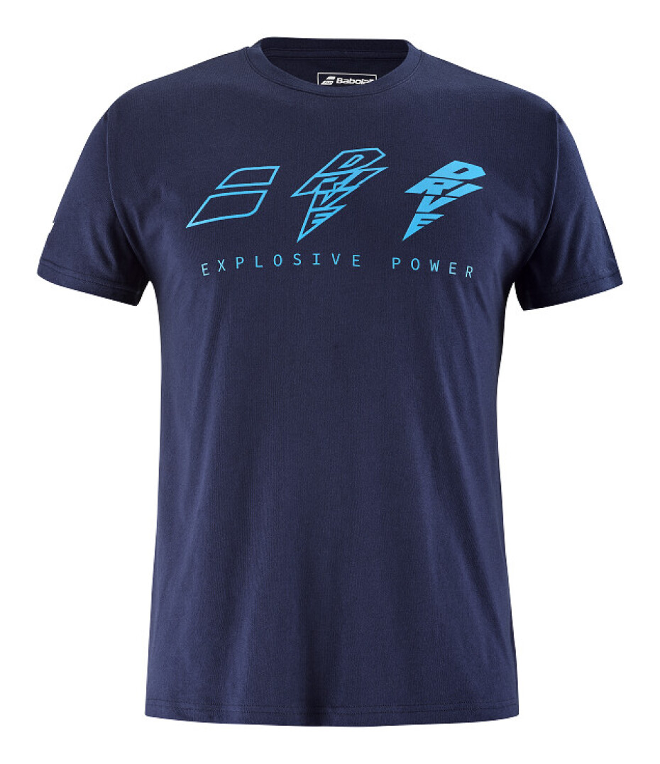 Babolat Drive Cotton Tee blue - main (1)