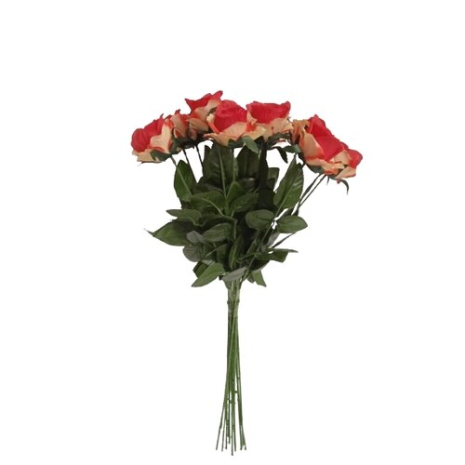 Umělá kytice Růží červeno-žlutá, 67 cm, 12ks - main (3)
