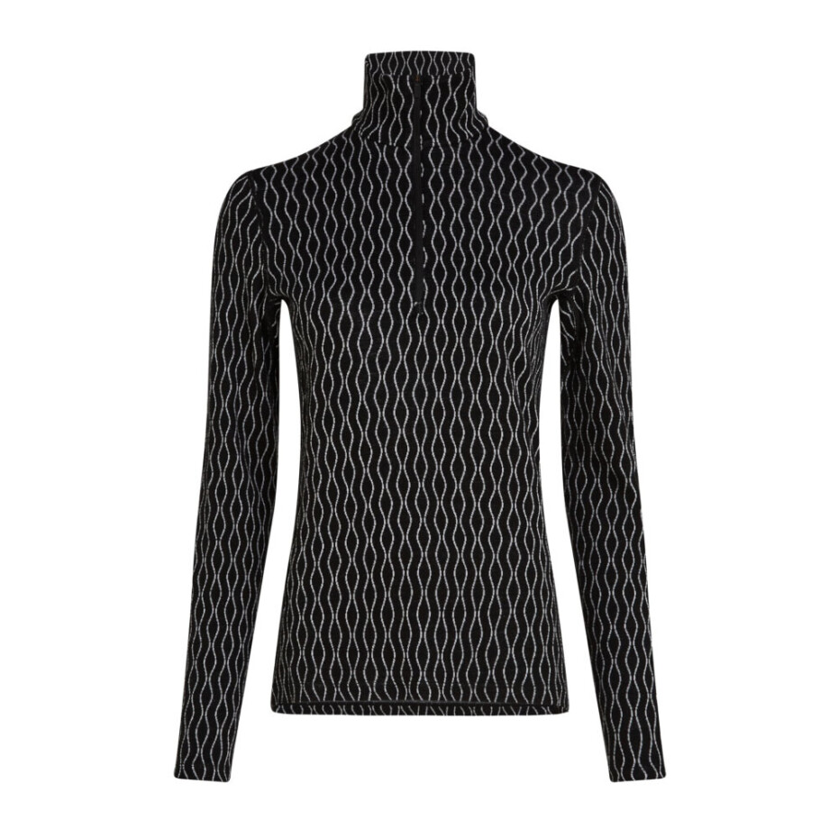 Dámské tričko Icebreaker Merino 260 Vertex LS HZ On-Piste Black/Snow/J L - main (0)