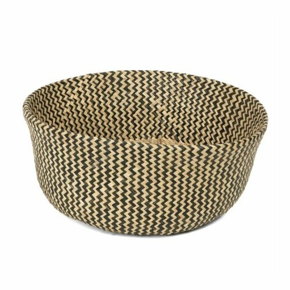 Compactor Pletený úložný košík z mořské trávy Belly, 45 x 36 cm, černá, L - main (4)