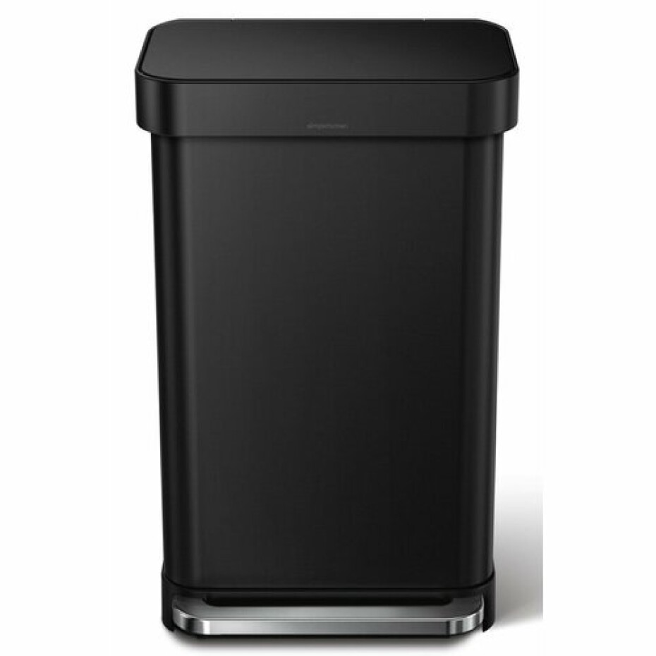 Simplehuman Obdélníkový pedálový koš s kapsou na sáčky 45 l, černá - main (1)