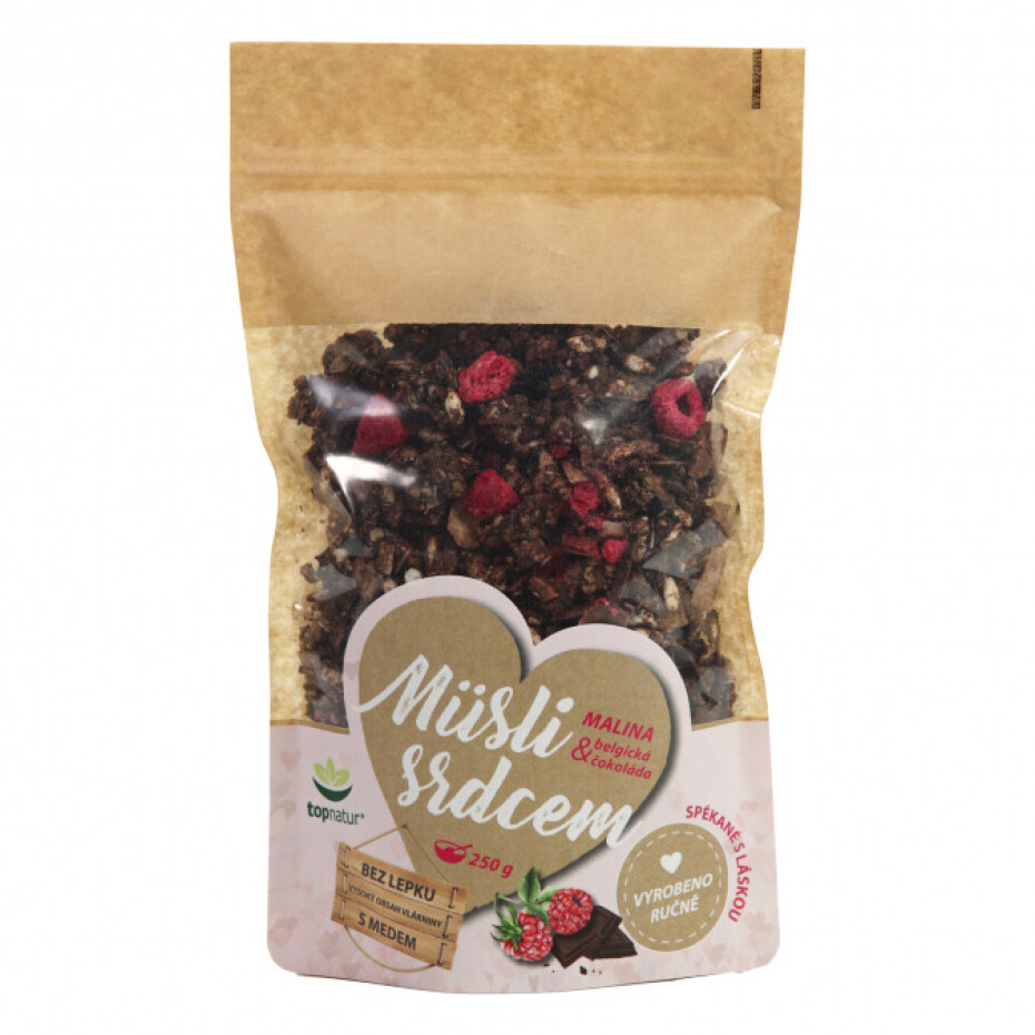 Topnatur Müsli srdcem Malina a Belgická čokoláda 250 g - main (0)