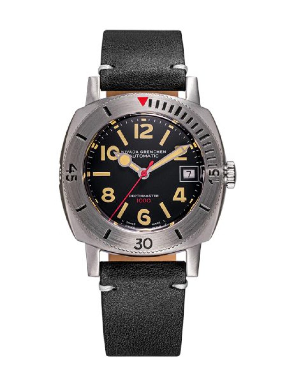 Nivada Grenchen Depthmaster Numerals Black - Black Leather - main (0)