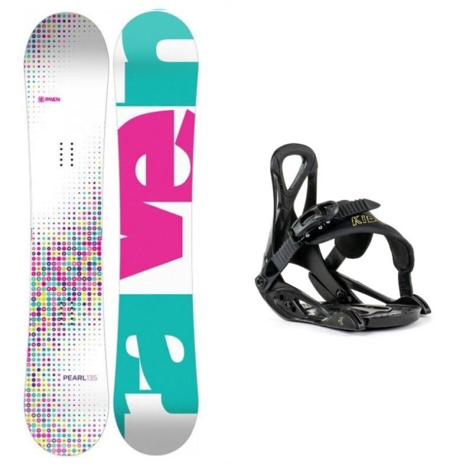 Raven Pearl white dětský snowboard + Beany Kido vázání - main (0)