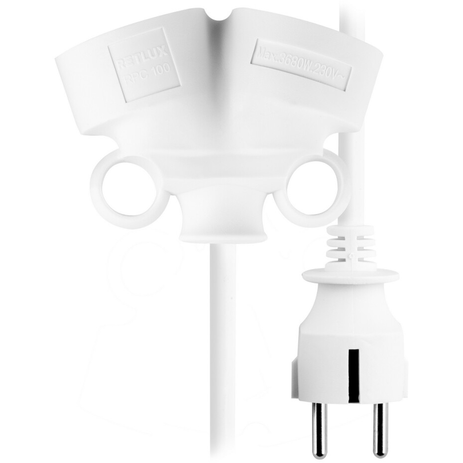 Retlux RPC 100 Prodlužovací kabel s průchodkou, 2 zásuvky, 2 m - main (3)