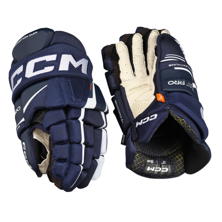 Hokejové rukavice CCM Tacks XF PRO Navy/White Junior 12 palců - main (1)