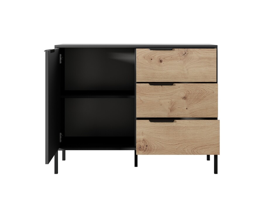 ArtLas Komoda MARION 103 D3S | černá - main (4)