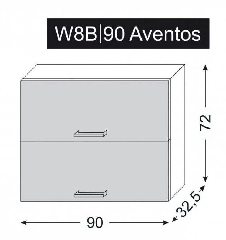 ArtExt Kuchyňská skříňka horní ESSEN | W8B 90 Aventos Barva korpusu: Lava - main (21)