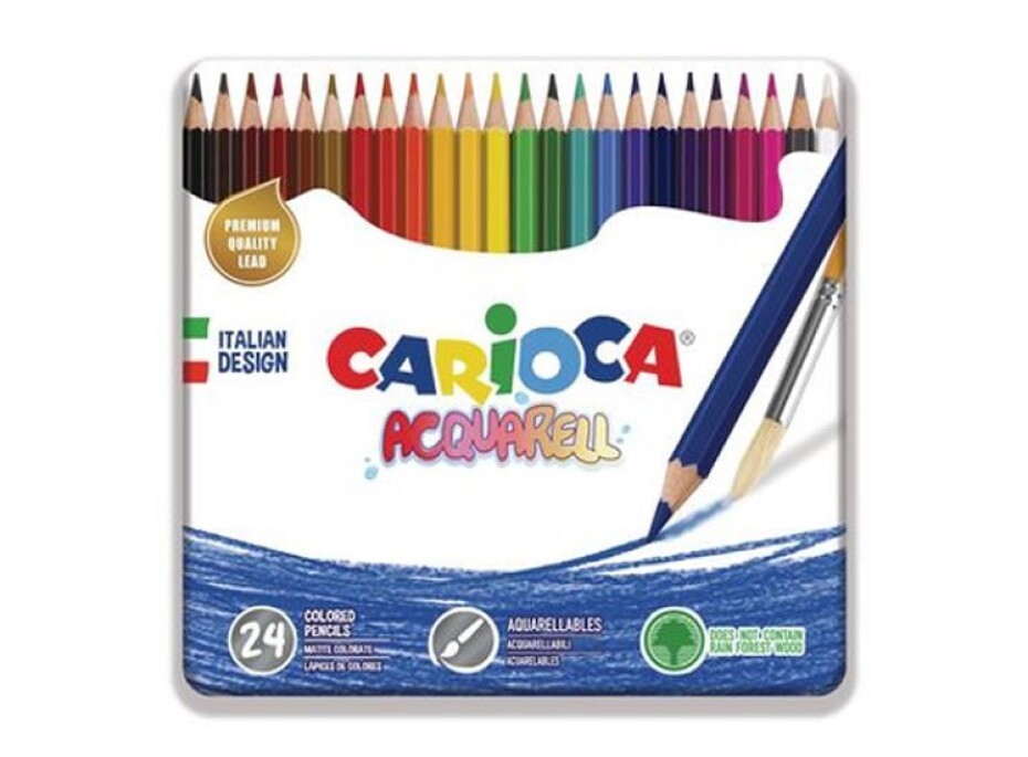 CARIOCA akvarelové pastelky v plechové krabičce 24 ks - main (0)