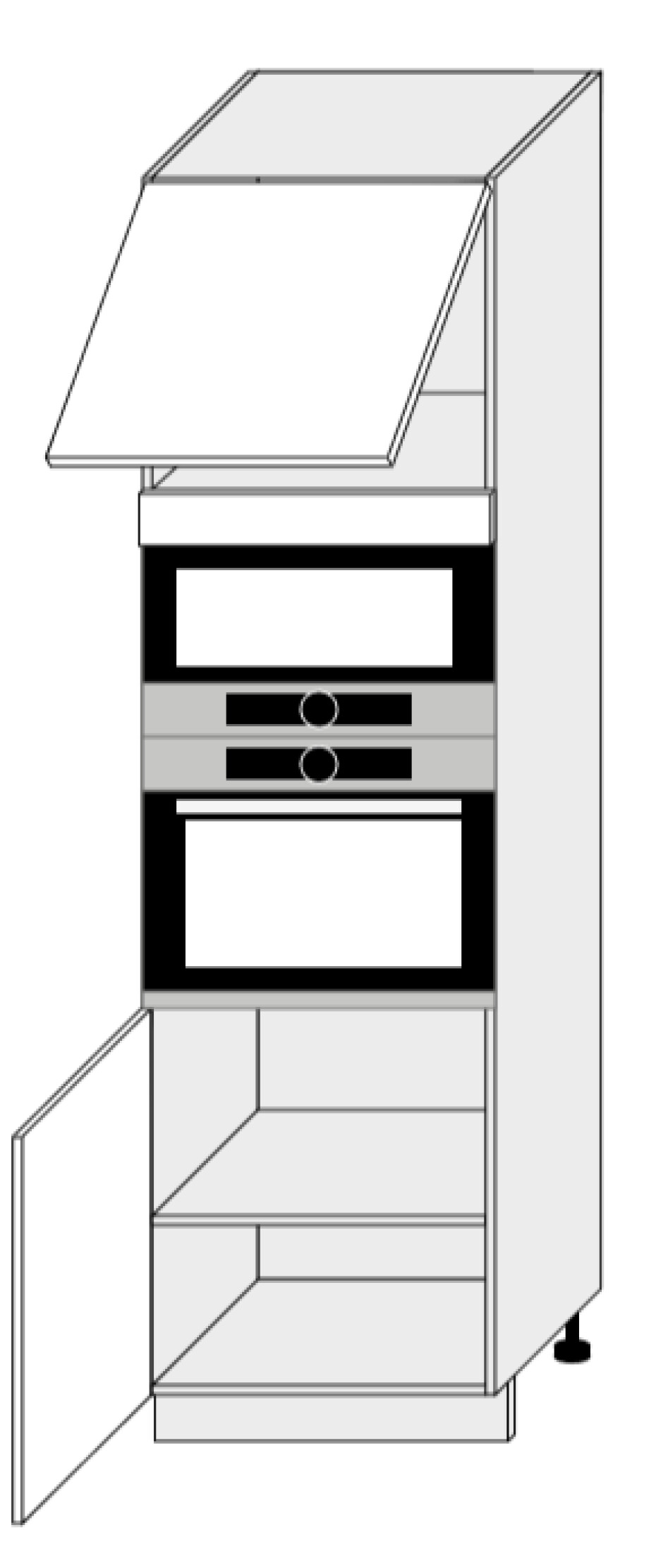 ArtExt Kuchyňská skříňka vysoká, D14 / RU / 60/207 Emporium Barva korpusu: Lava - main (6)