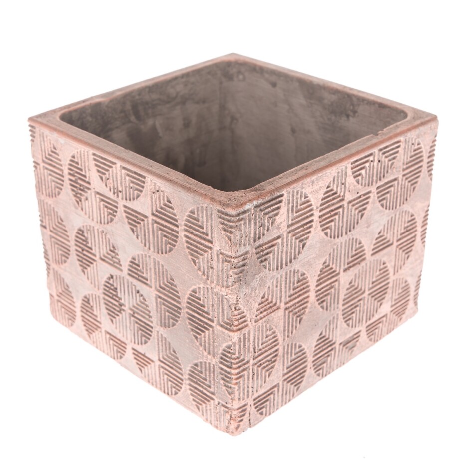 Betonový obal na květináč Geometric rings, 14 x 11 x 14 cm - main (0)