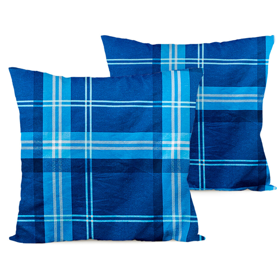 4Home Flanelový povlak na polštářek Blue plaid, 40 x 40 cm - main (0)