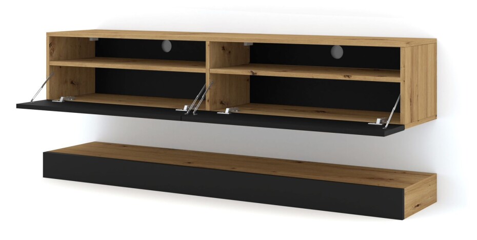 ARTBm TV stolek DUO 160 | dub artisan/černý mat - main (2)