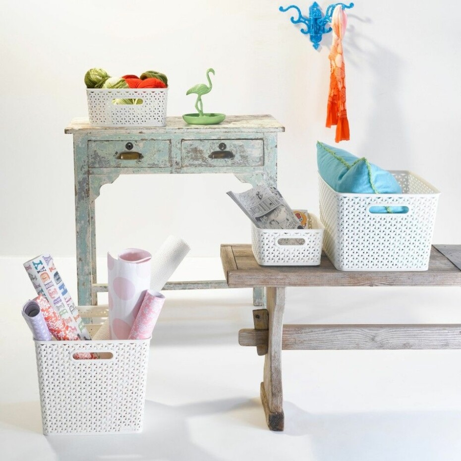 Úložný box RATTAN 'Y' STYLE - L krémový, Curver - main (1)