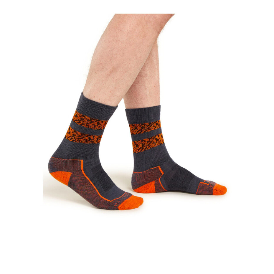 Pánské ponožky Icebreaker Merino Hike+ Light Crew Natural Summit Graphite/Blaze/Black  S - main (1)