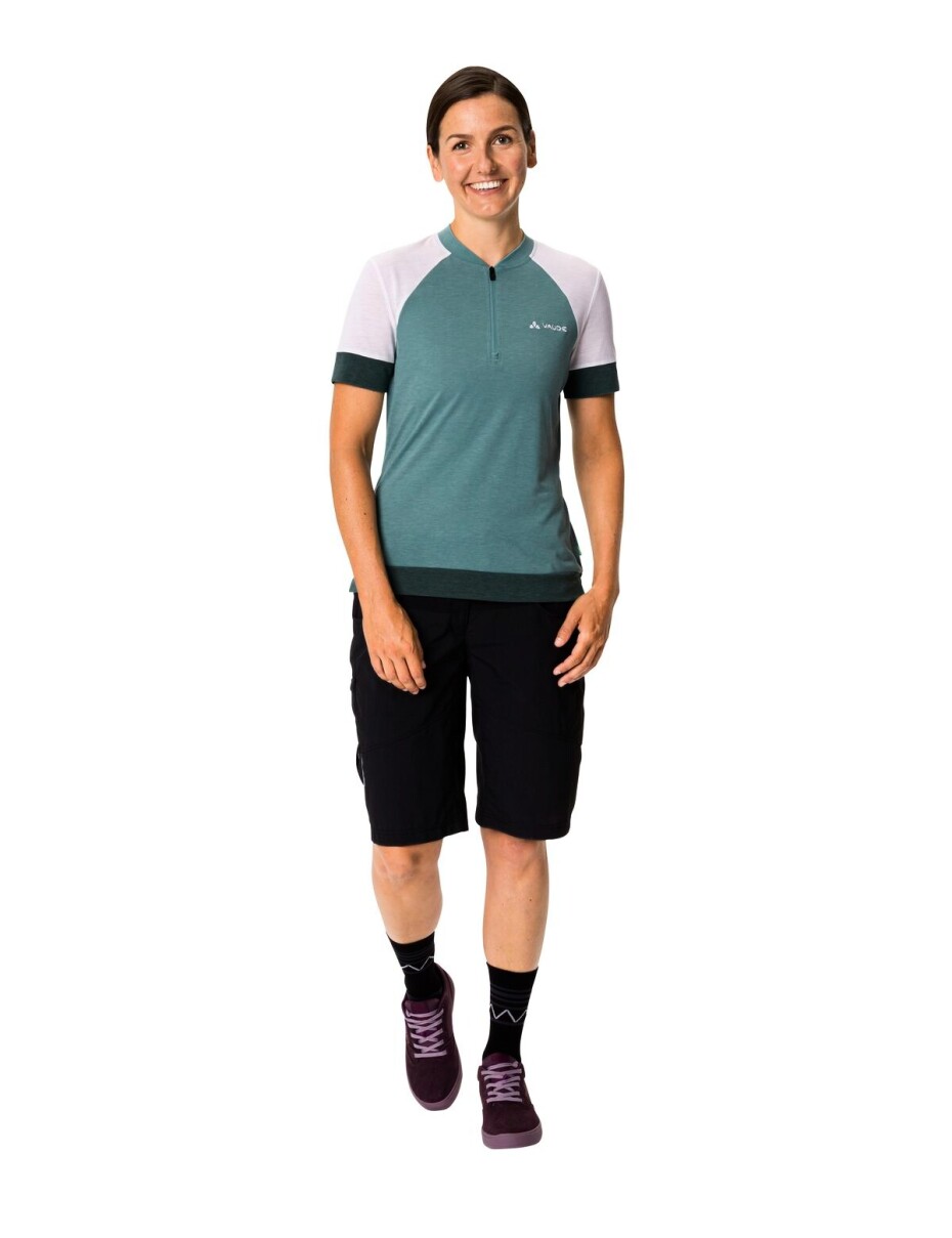 Dámský cyklistický dres VAUDE  Altissimo Q-Zip Shirt Dusty moss 38 - main (2)
