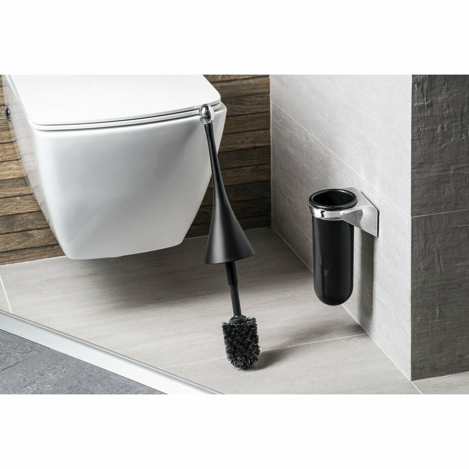 MARPLAST A65801NE Colored WC štětka nástěnná, ABS, černá mat  - main (1)