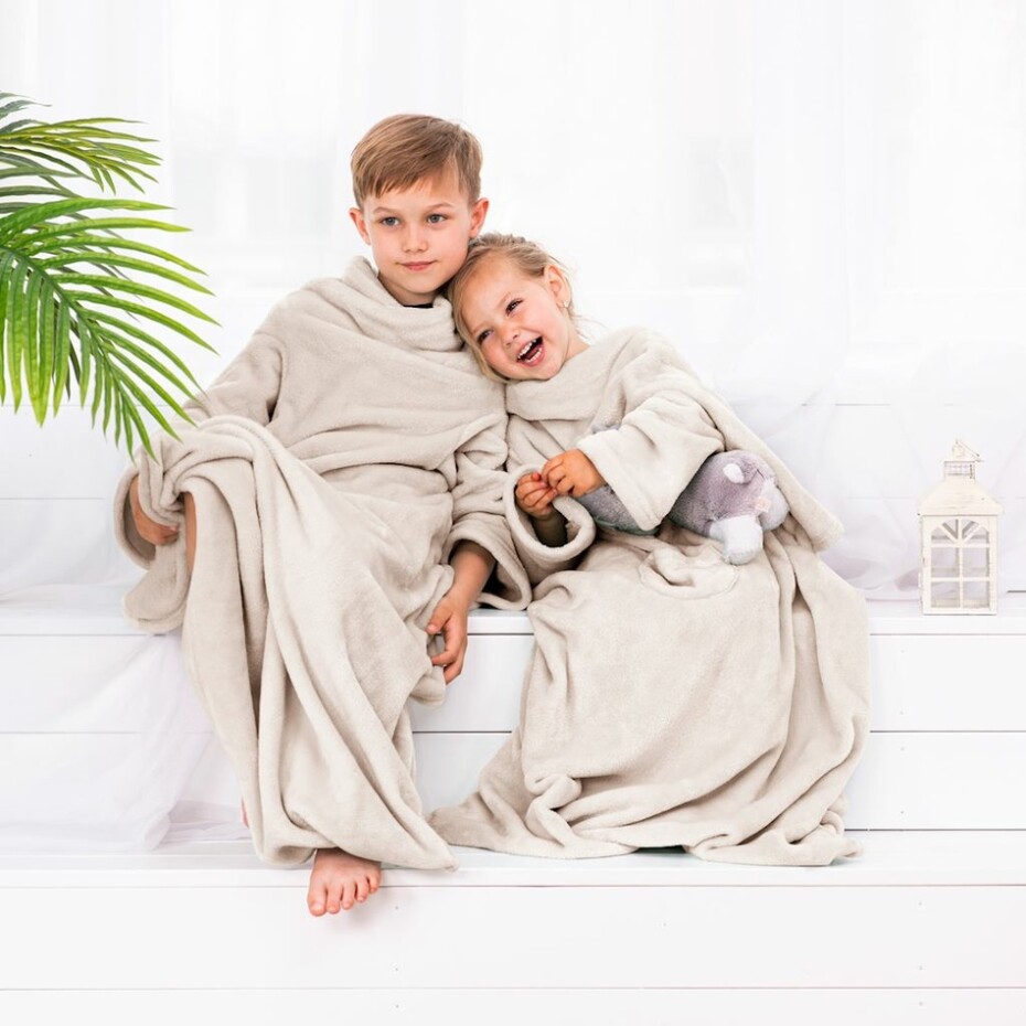 Decoking Deka s rukávy Lazy Kids krémová, 90 x 105 cm - main (0)