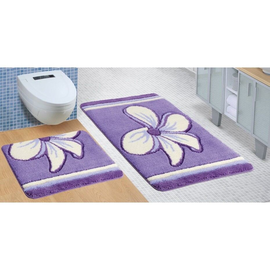 Bellatex Koupelnová sada - ULTRA Fialový květ, 60 x 100 cm, 60 x 50 cm - main (0)