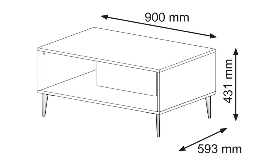 ARTBm Konferenční stolek RAVENNA C 90 | černá lesklá Provedení: Černá / černý lesk / zlaté nohy - main (5)