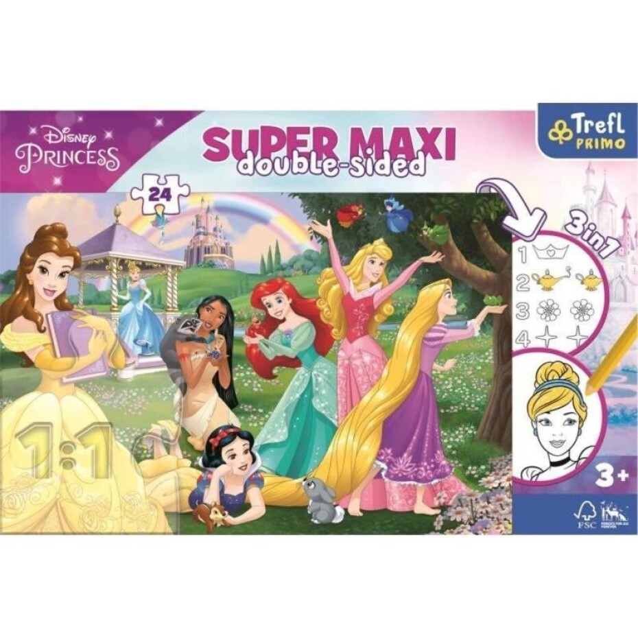 Trefl Puzzle Veselé princezny super maxi 24 dílků - oboustranné - main (0)