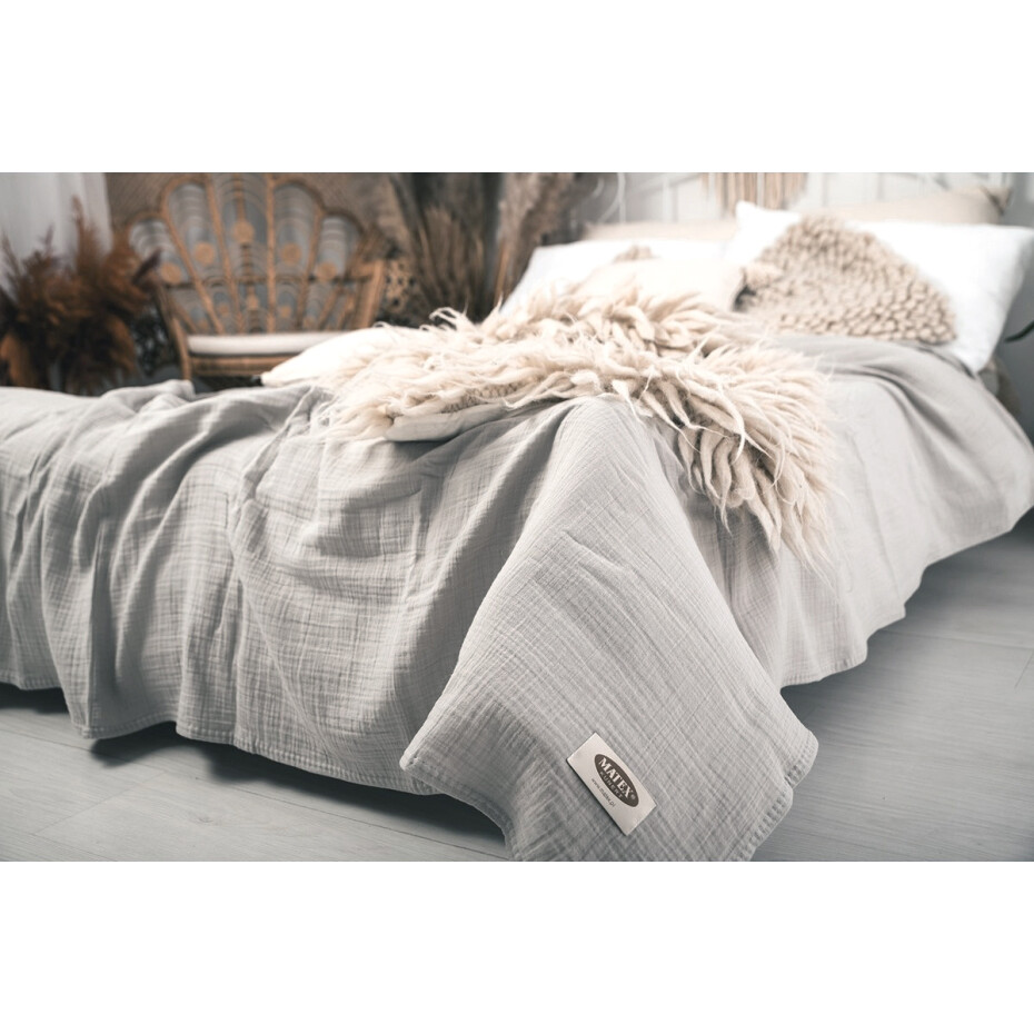 Matex Mušelínový přehoz světle šedá, 240 x 210 cm - main (1)
