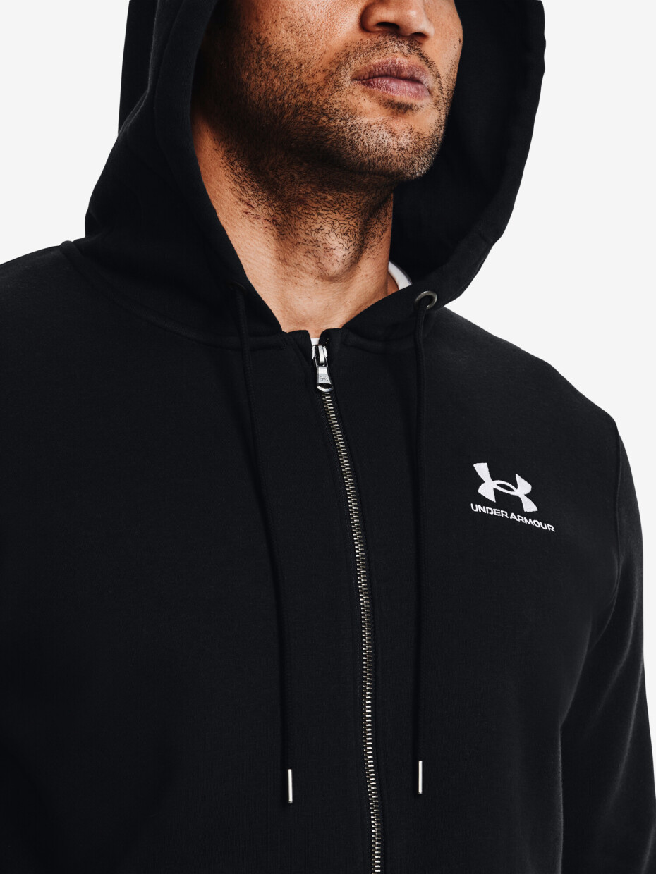 Pánská mikina Under Armour  Essential Fleece FZ Hood-BLK XL - main (2)