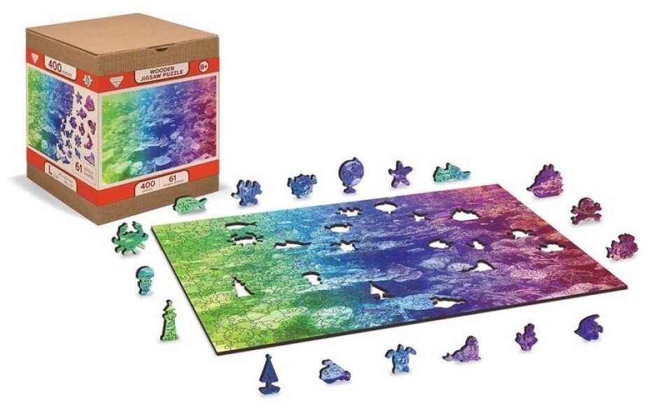 Wooden City Puzzle Korálový útes 2v1, dřevěné, 400 dílků - main (0)