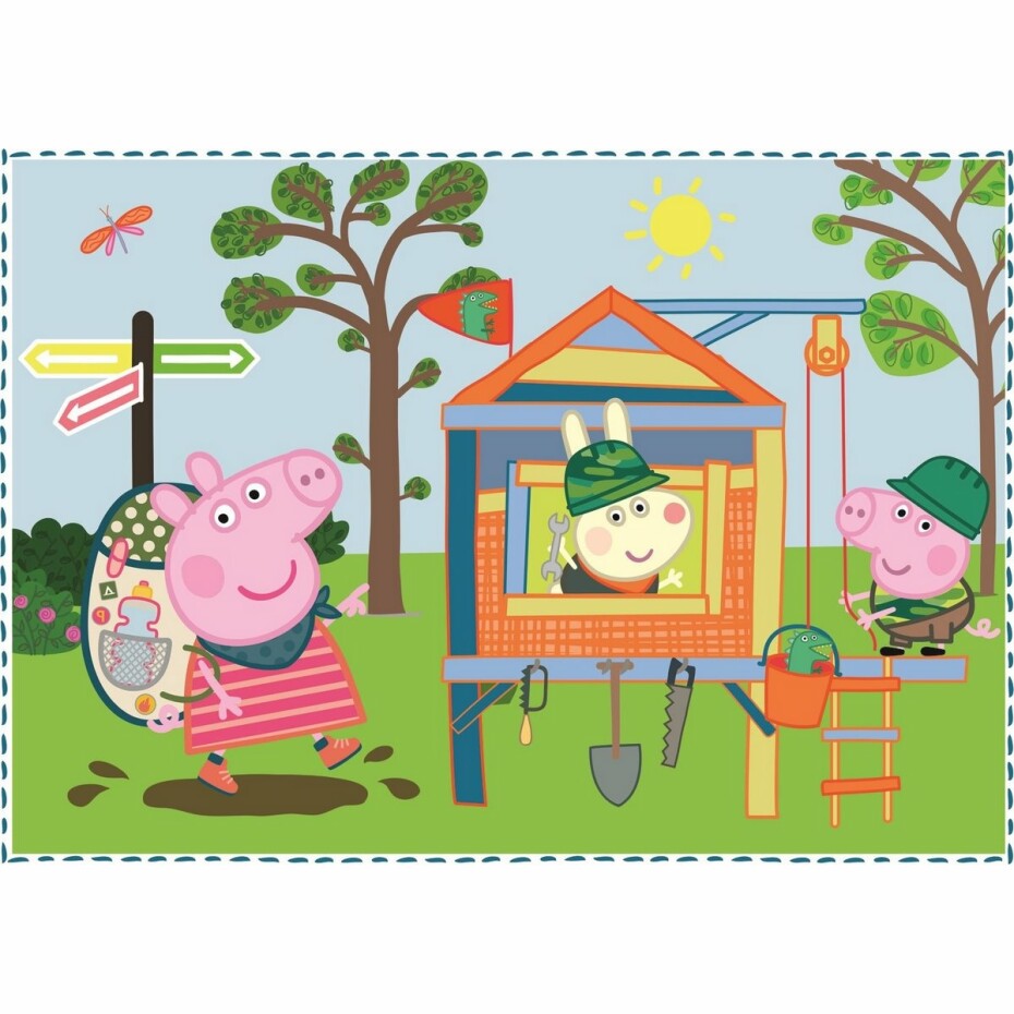 Trefl Puzzle Prasátko Peppa: Vzpomínky na prázdniny 4v1 12, 15, 20, 24 dílků - main (3)