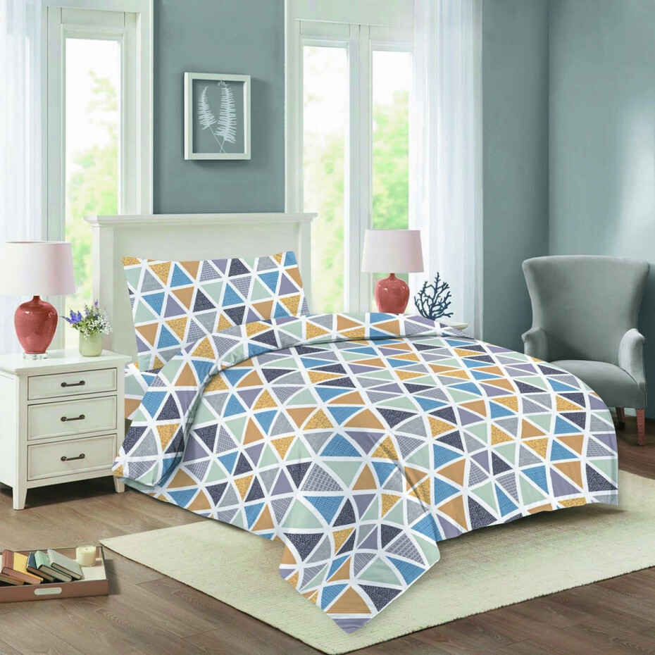 Bavlněné povlečení Nela 03 Triangulo, 140 x 200 cm, 70 x 90 cm - main (0)