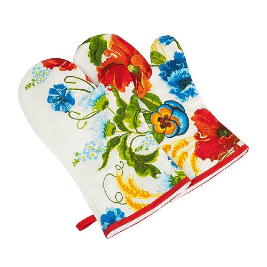 Bellatex Grilovací rukavice Vlčí máky červená, 22 x 46 cm, 2 ks - main (0)