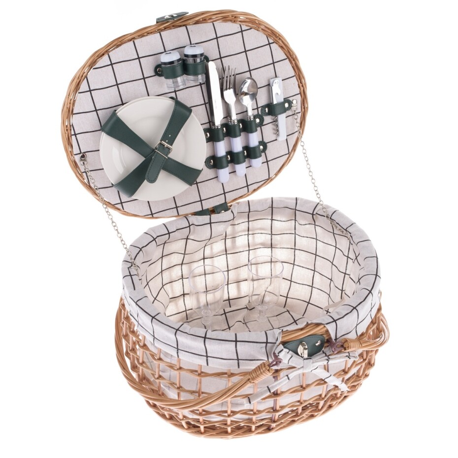 Proutěný piknikový koš pro 2 osoby, 42 x 34 x 25 cm, 2,75 kg - main (0)