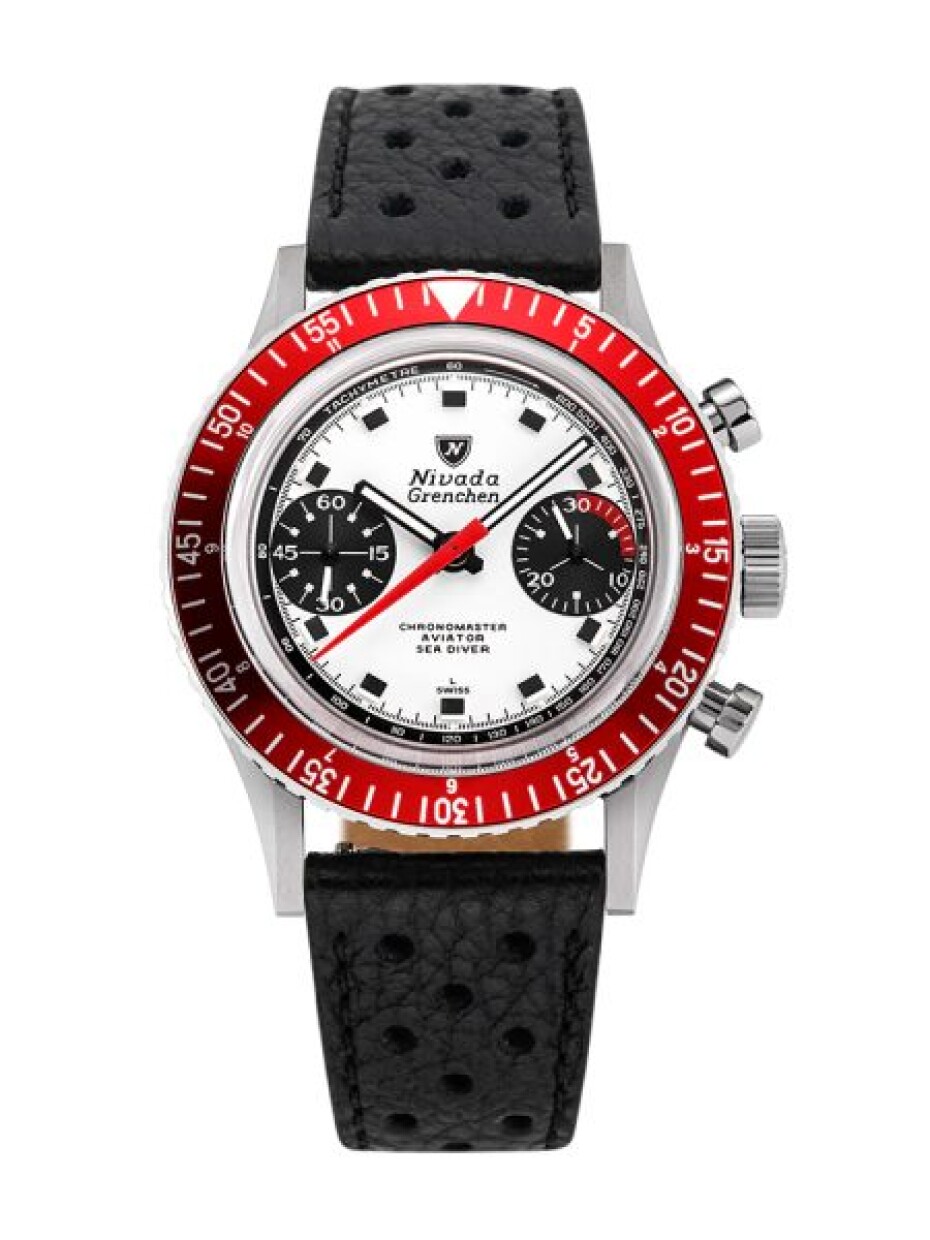 Nivada Grenchen Chronomaster Singer Newman - Inter. Bezel - Manual - Brown Racing Strap - main (12)