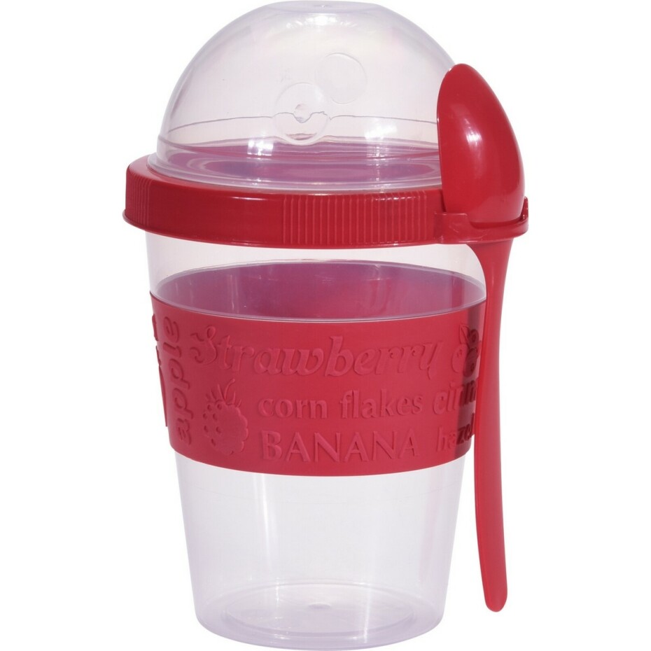 EH Hrnek na jogurt se lžičkou, 600 ml, plast, mix barev - main (0)