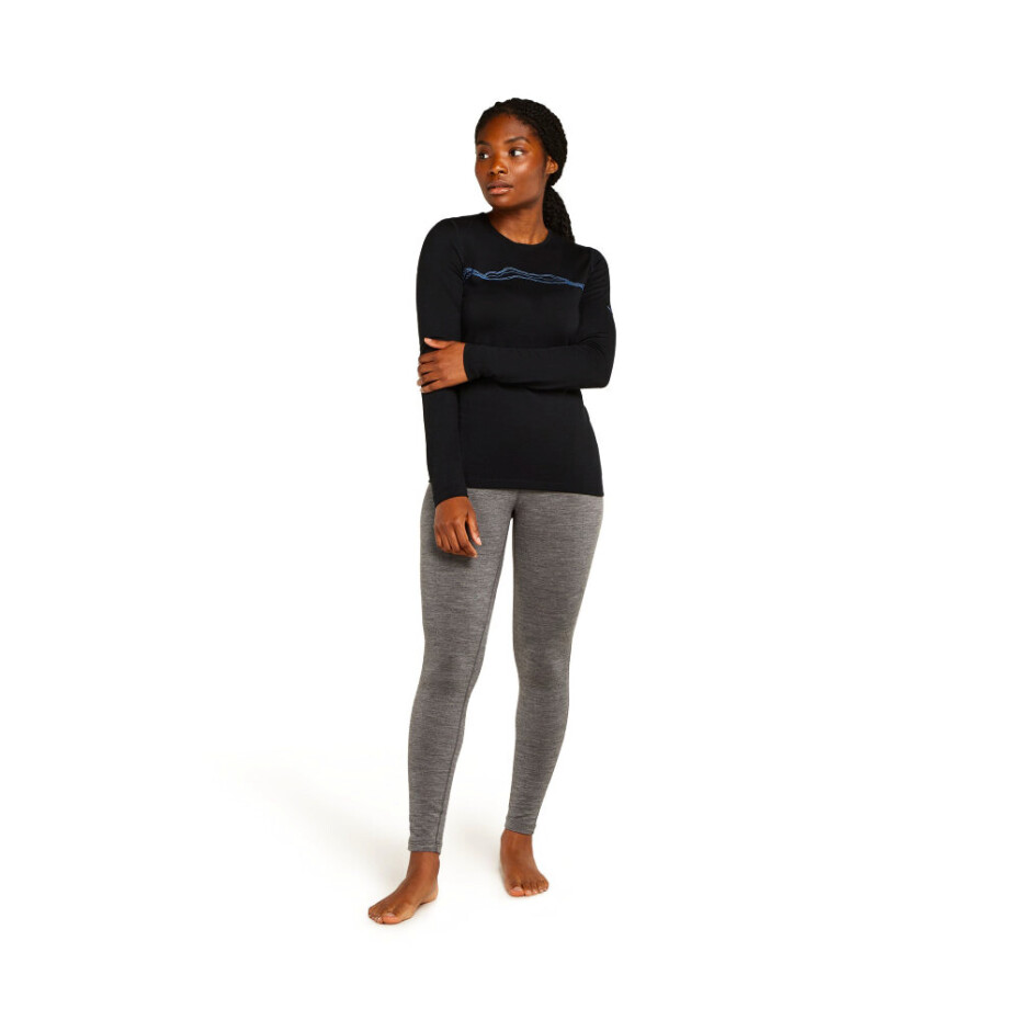 Dámské tričko Icebreaker Merino 200 Oasis LS Crewe Mountain Pulse Black L - main (3)