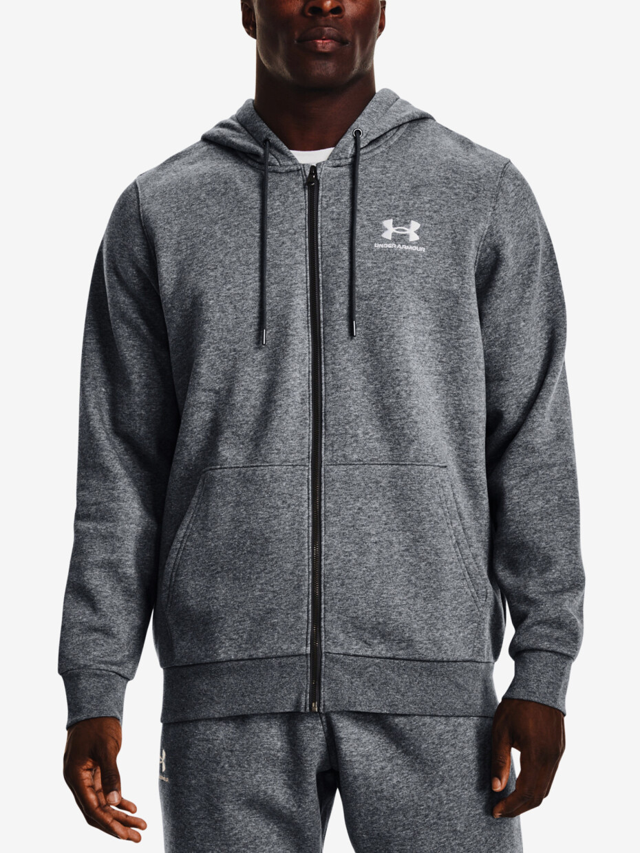 Pánská mikina Under Armour  Essential Fleece FZ Hood-GRY S - main (0)