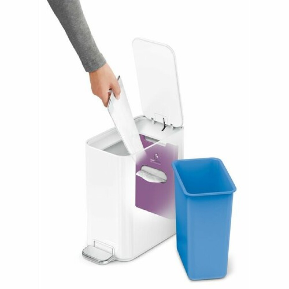 Simplehuman Úzký pedálový koš 5 l, bílá - main (6)