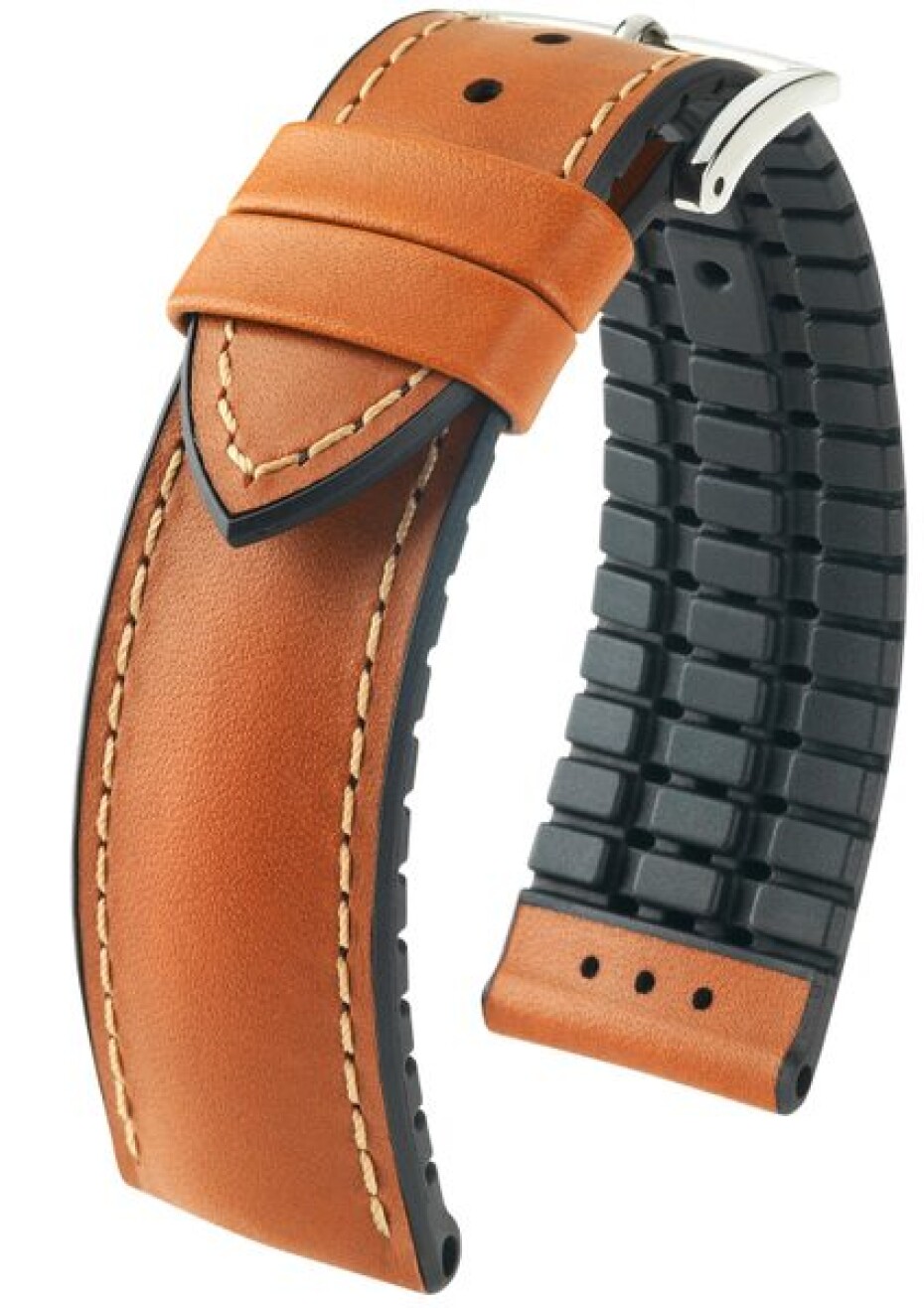 Řemínek Hirsch James - zlatohnědý - 19 mm - L – Standardní délka (doporučujeme) - 18 mm - Stříbrná - main (0)