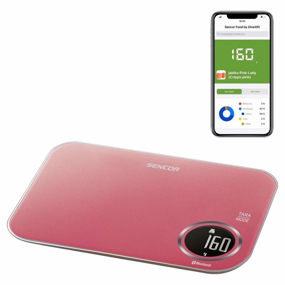 Sencor SKS 7075RS chytrá kuchyňská váha, růžová - main (1)