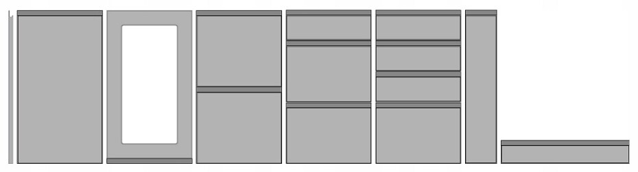 ArtExt Kuchyňská skříňka horní rohová vysoká FLORENCE lesk | W4 10 60 Barva korpusu: Grey - main (21)