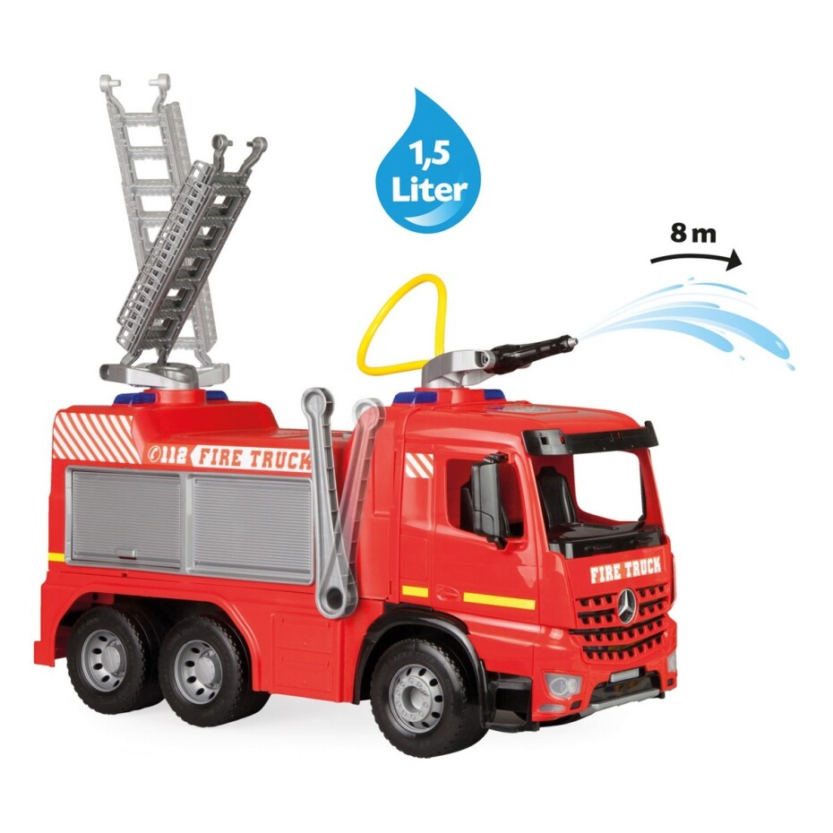 Lena Mercedes auto hasiči plast 65cm stříkací vodu nádržka 1,5l v krabici 71x40x28cm 02158 - main (0)