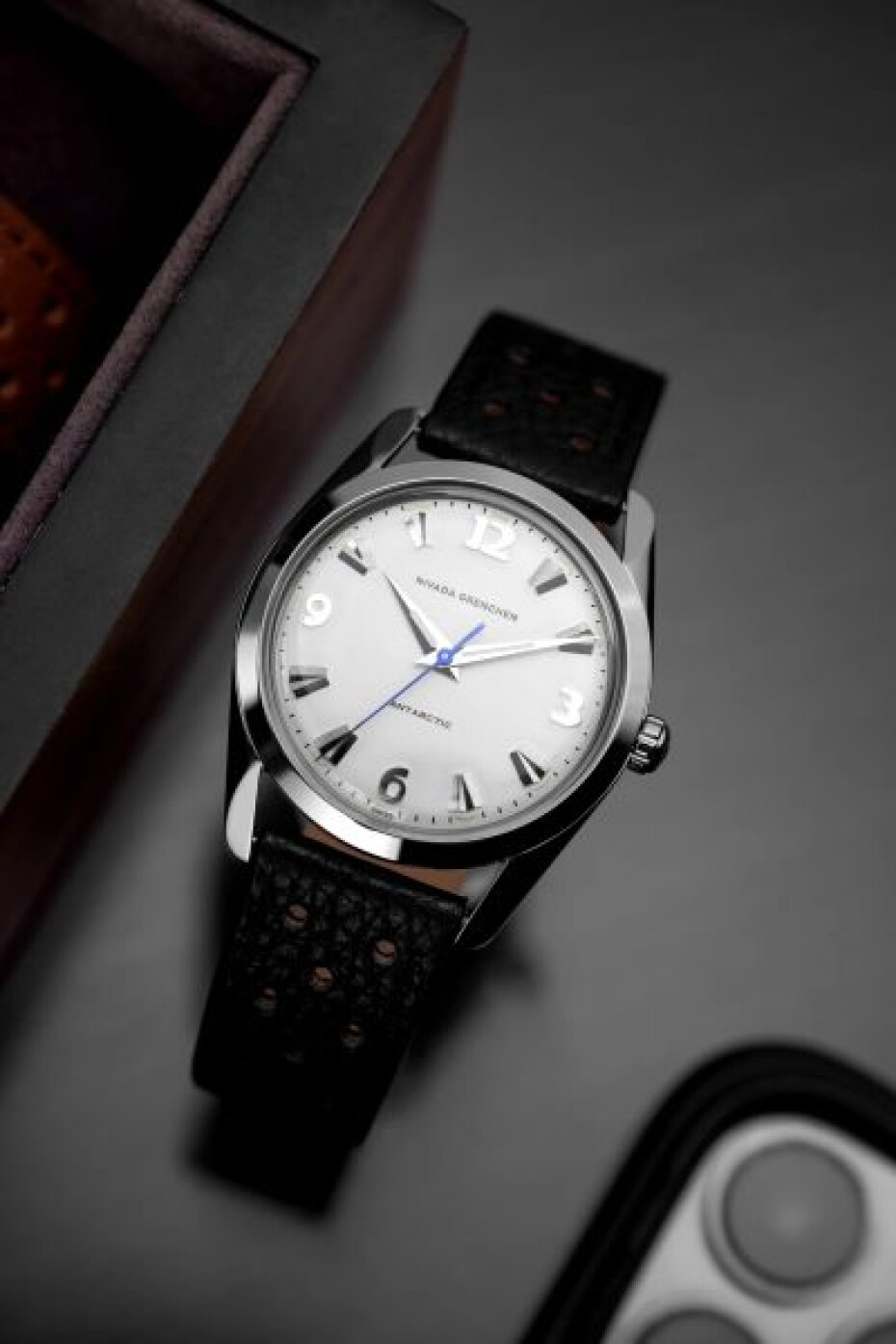 Nivada Grenchen Antarctic 35 mm - White Luminova - Black Racing Strap - main (11)