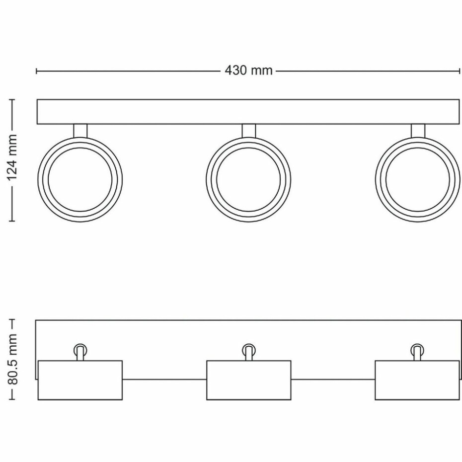Philips 8720169174863 bodové LED svítidlo Bracia, černá, 3x 5,5 W 3x550lm 2700K IP20 - main (2)