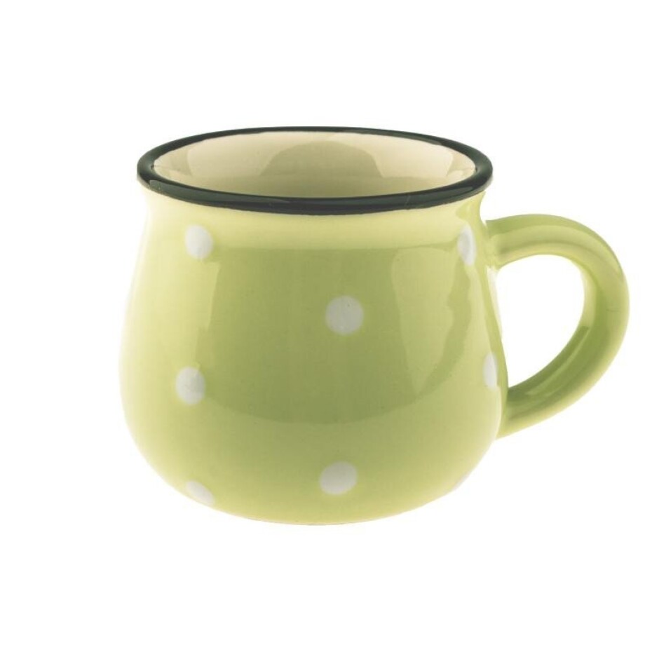 Hrnek keramický s puntíky - pistáciový 75 ml - main (0)