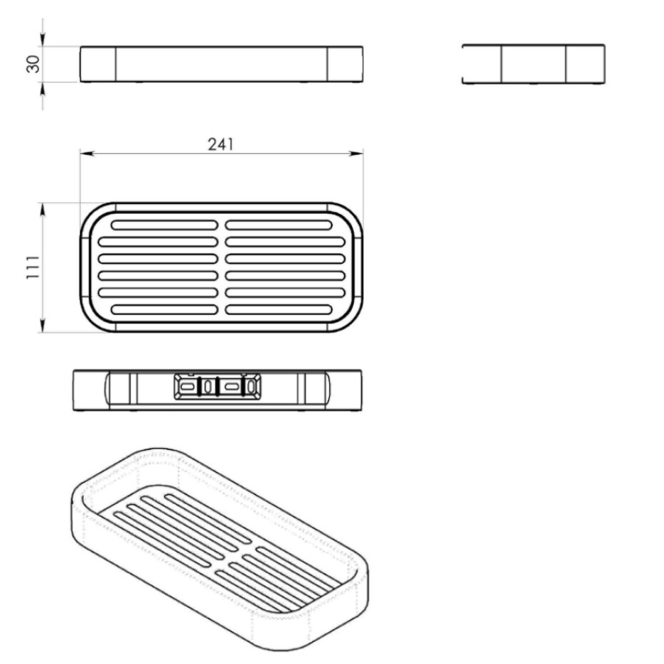 GEDY 321814 Smart police do sprchy, 24,1 x 3 x 11,1 cm, černá mat - main (1)