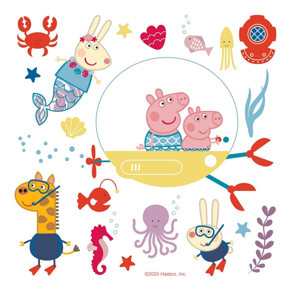 Samolepicí dekorace Peppa pig Sea, 30 x 30 cm - main (0)