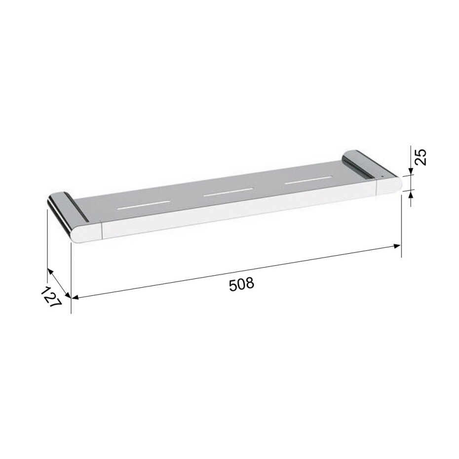 SAPHO RF016/15 Flori polička 50,8 x 2,5 x 12,7 cm, černá mat  - main (2)