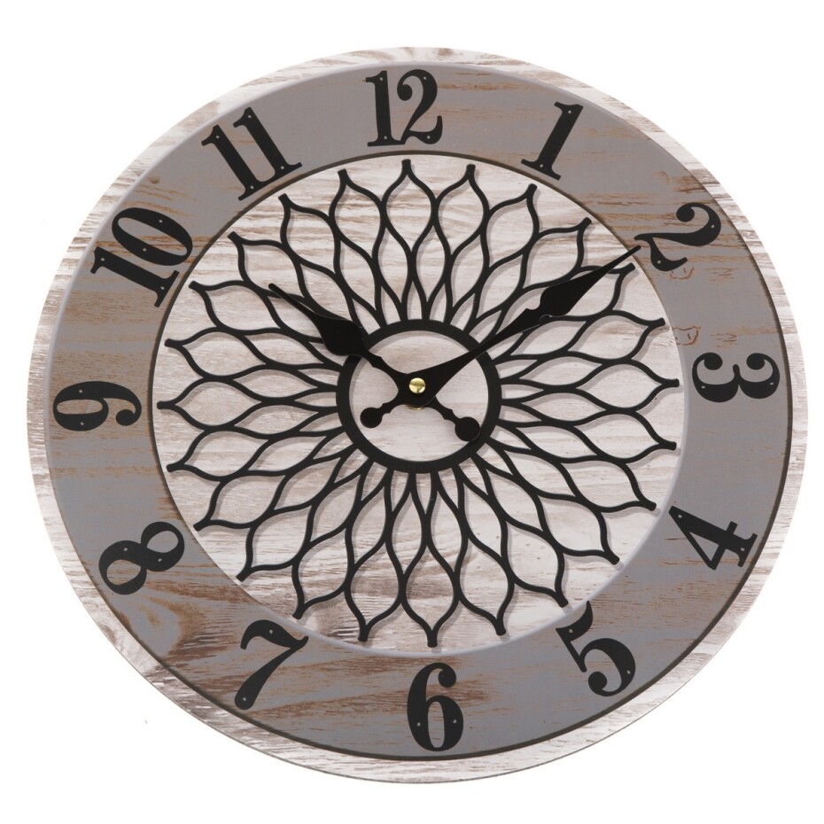 Nástěnné hodiny Mandala 34 cm, šedá - main (0)