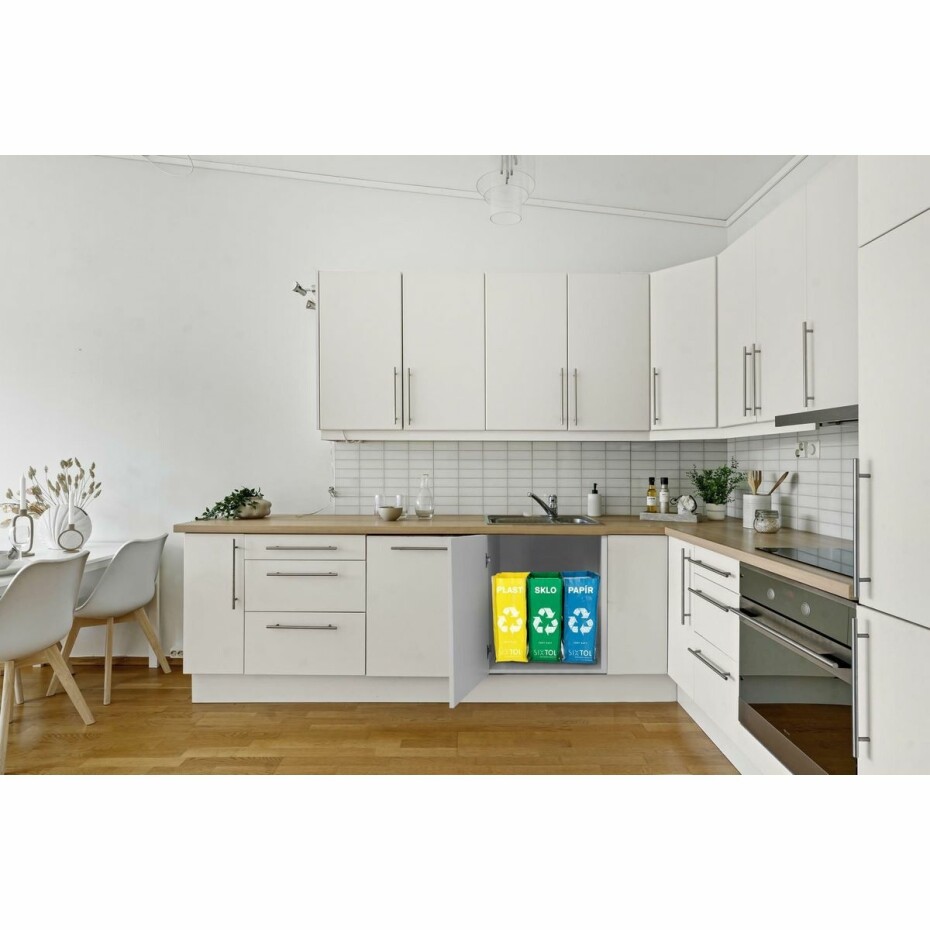 Sixtol Tašky na tříděný odpad SORT EASY 3 SLIM, 18 x 30 x 40 cm, 3 x 22 l, 3 ks - main (6)