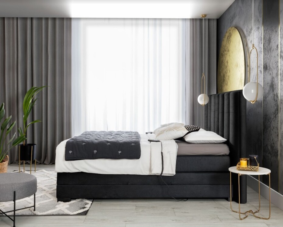 Artelta Manželská postel VEROS Boxspring | elektrická polohovatelná 160 x 200 cm Barva: Flores 22 - main (9)